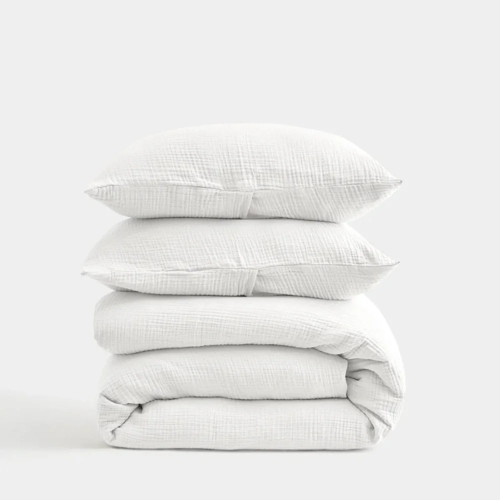 NWT Quince Organic Airy Gauze Queen Duvet Cover Set